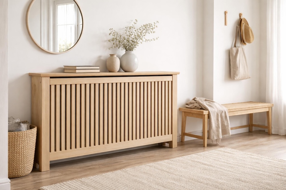 osłona na kaloryfer w stylu japandi 