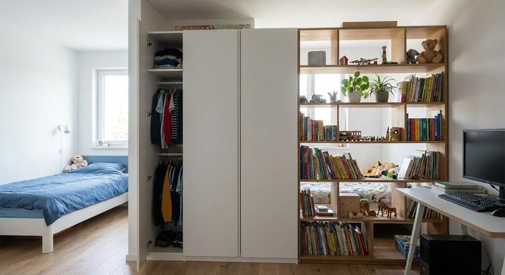 komoda jako podział pokoju rodzeństwa