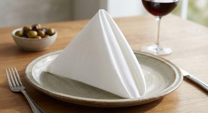 jak ułożyć serwetki na stole w geometryczne kształty