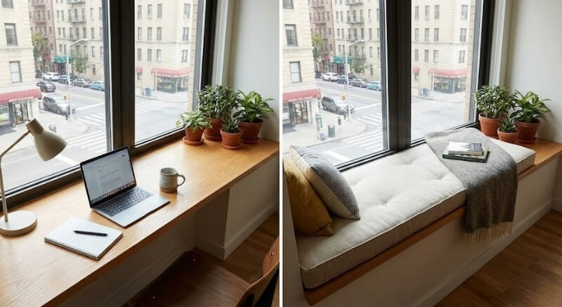 jak urządzić mały salon, aby odzyskać przestrzeń przy oknie