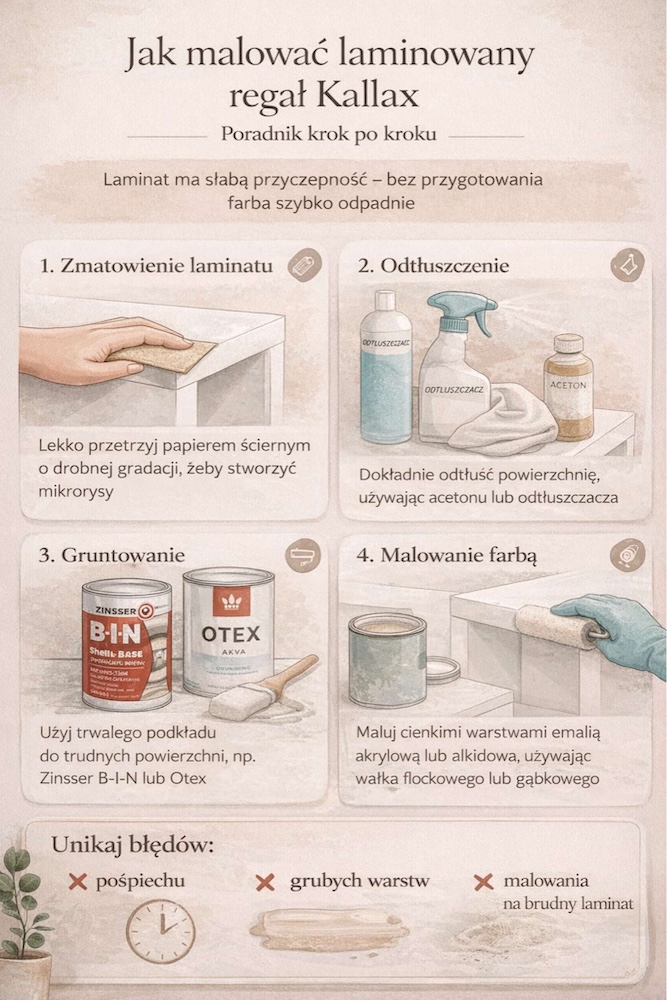 kallax przeróbki - malowanie regału 