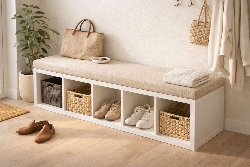 kallax przeróbki - siedzisko do przedpokoju 