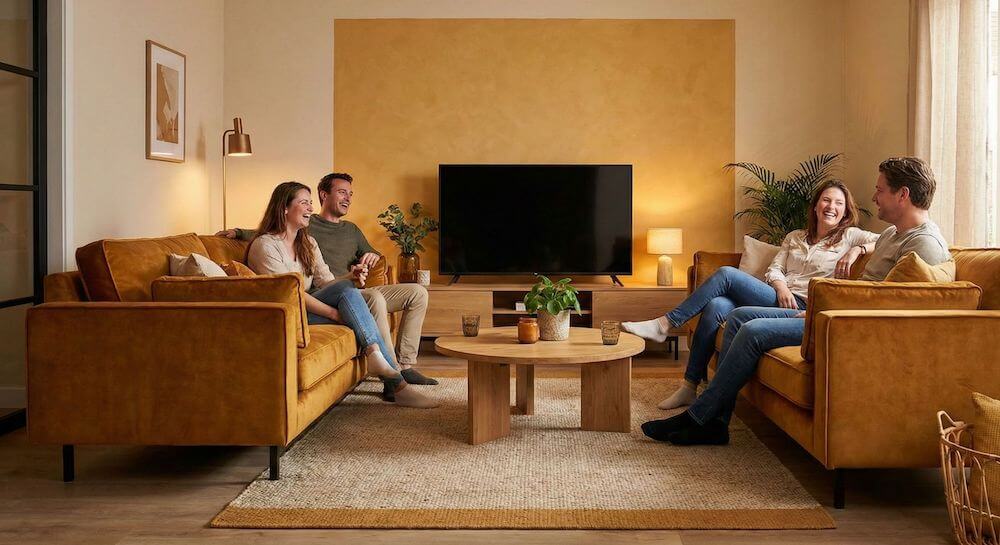 Kolor ochra w aranżacji salonu