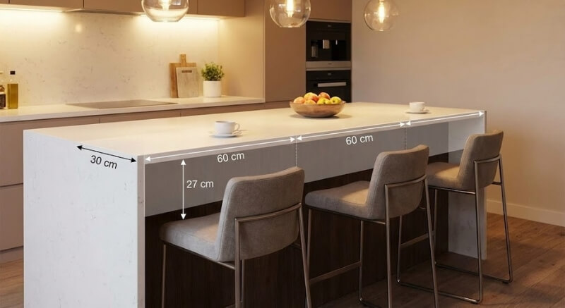 odległości hokerów przy wyspie