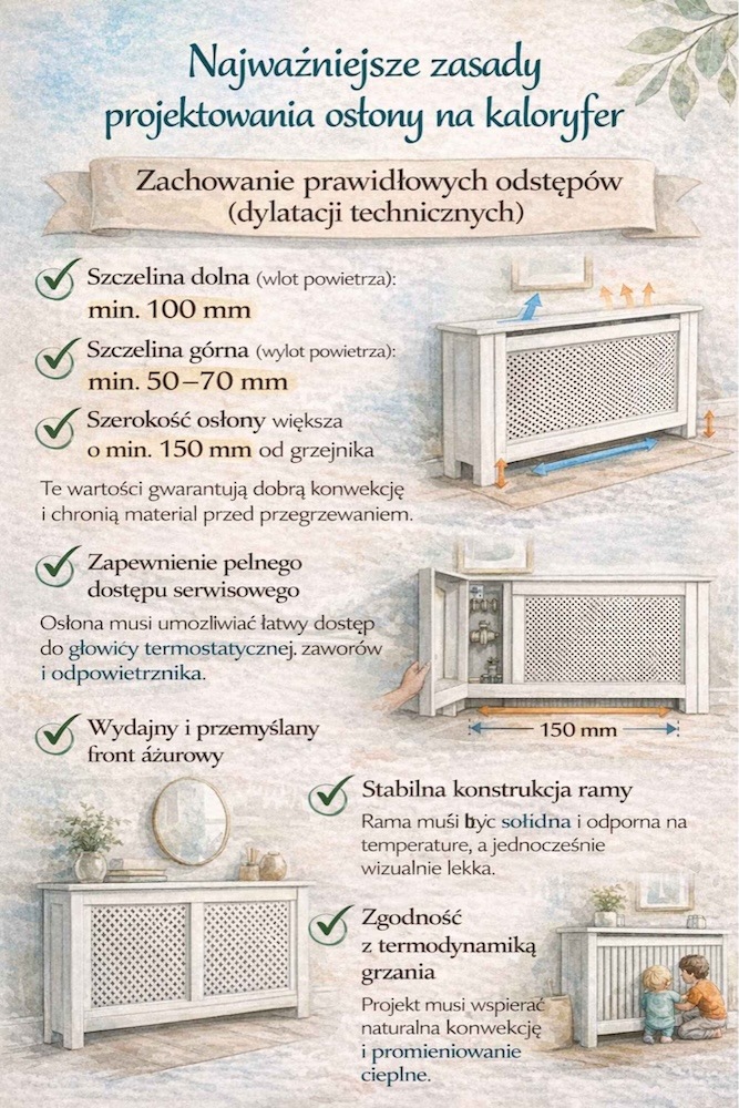 osłona na kaloryfer zrób to sam - projektowanie 
