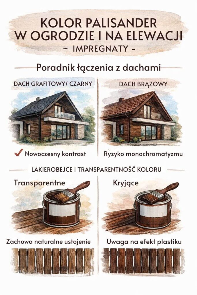 Palisander – kolor w ogrodzie i na elewacji 