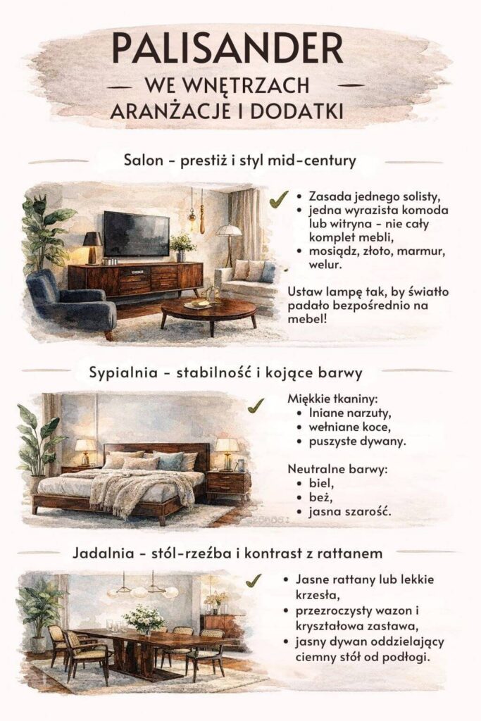 Jak stosować kolor palisandrowy we wnętrzach? 