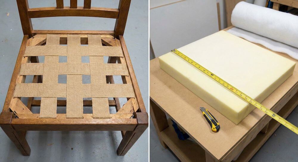 Konstruowanie siedziska odnawianego krzesła