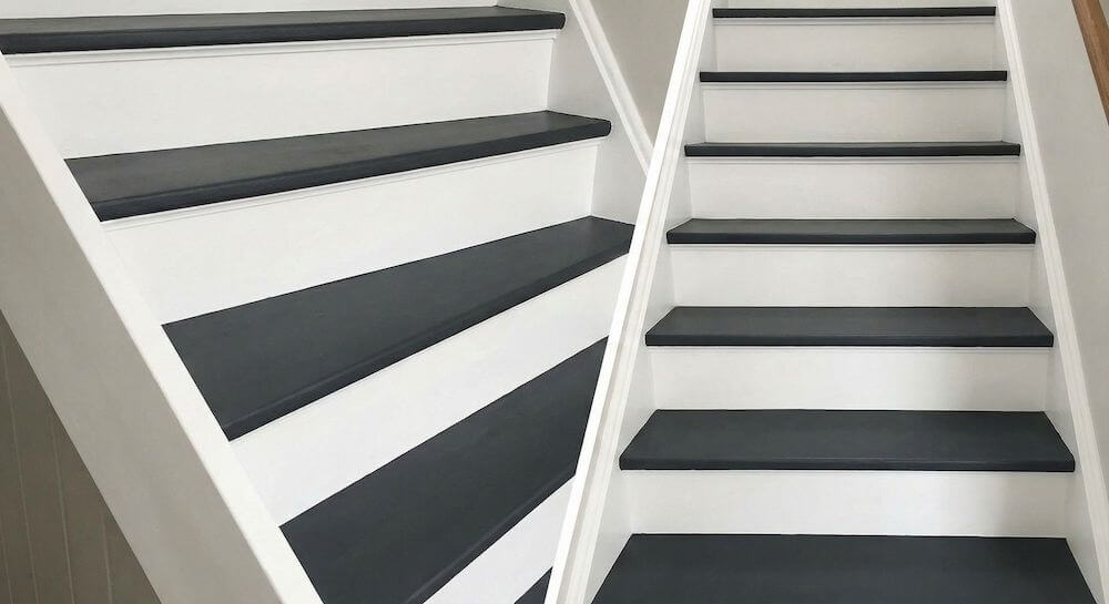 Wykończenie schodów farbą renowacyjną Renowacja schodów przy użyciu farby