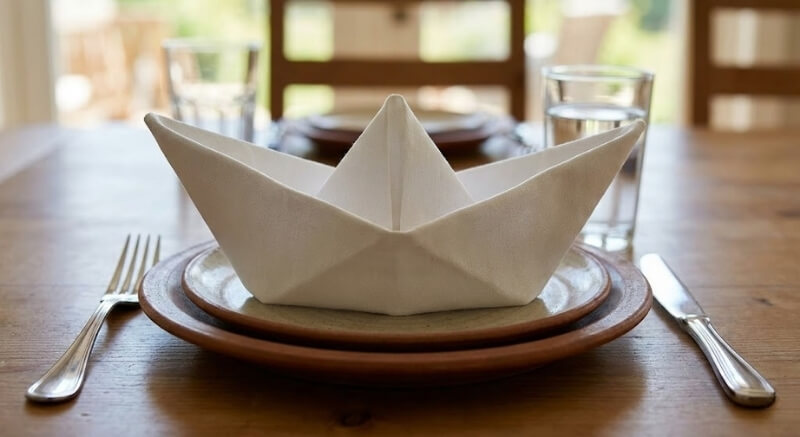 serwetka na talerz w kształcie łodzi