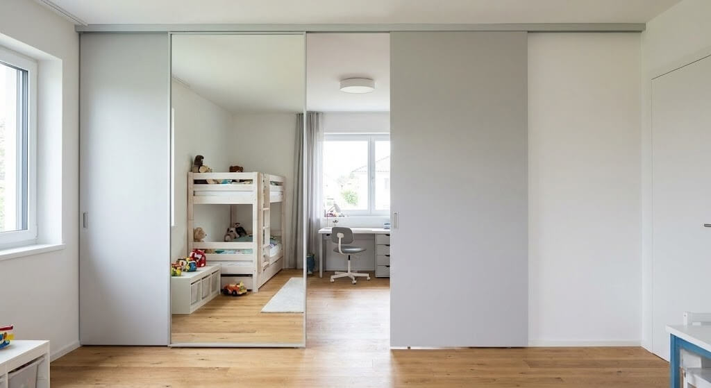 ściana zamieniona w drzwi przesuwne