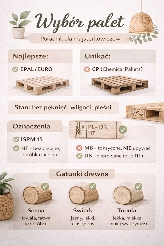wybór palet do budowy łóżka 
