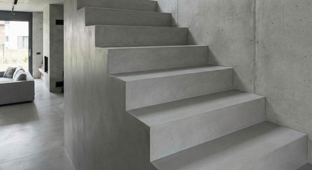 Wykończenie schodów mikrocementem Nowoczesne schody z mikrocementu