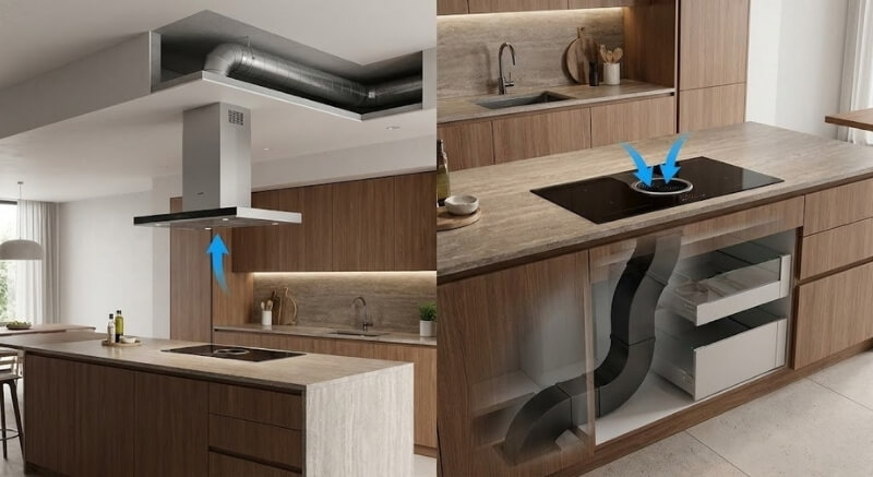 Wyspa kuchenna – wymiary a okap