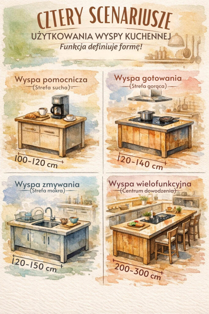 Wyspa kuchenna – wymiary dostosowane do strefy i funkcji