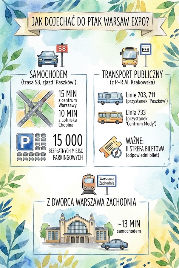 dojazd komunikacją miejską na targi rodzaje transportu na targi w Warszawie