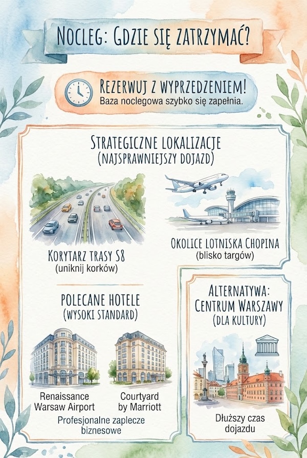 najlepsze opcje na nocleg w Warszawie polecany nocleg w poblizu targów