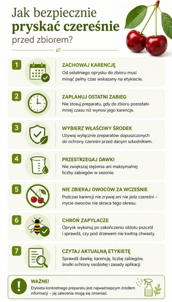 Kiedy pryskać czereśnie na robaka i jak robić to bezpiecznie? Jak bezpiecznie pryskać czereśnie przed zbiorem?